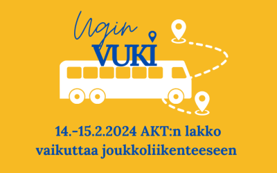 Joukkoliikenteen aikataulumuutokset lakosta johtuen