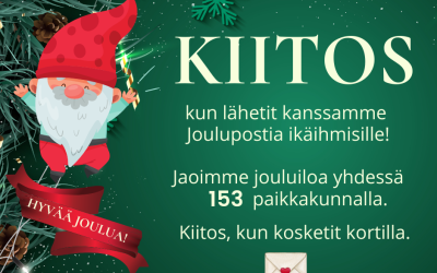 Joulupostia ikäihmisille kiitoskortti Kiitoskortti Joulupostia ikäihmisille Siskot ja Simot