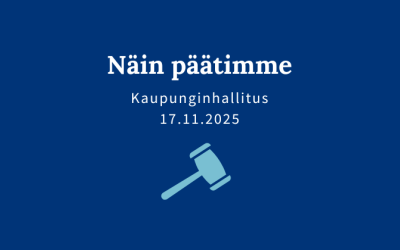 Kaupunginhallituksen päätöksiä 17.11.2025