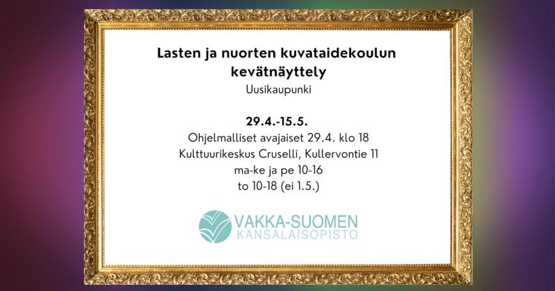Näyttelyn tiedot kultaisissa kehyksissä