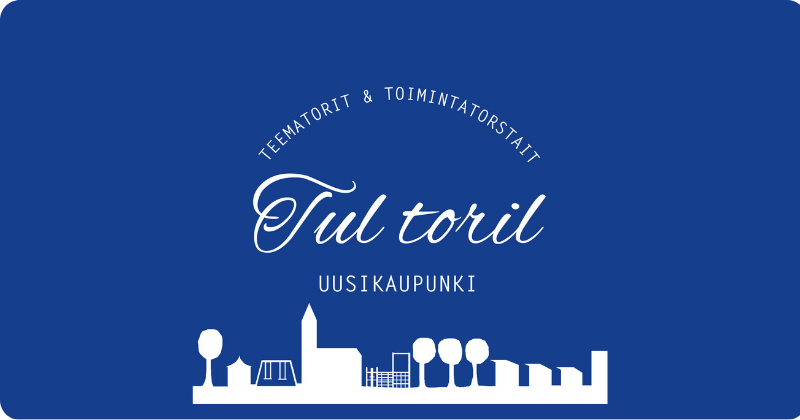 Valkoinen Toimintatorstai- teksti sinisellä pohjalla.