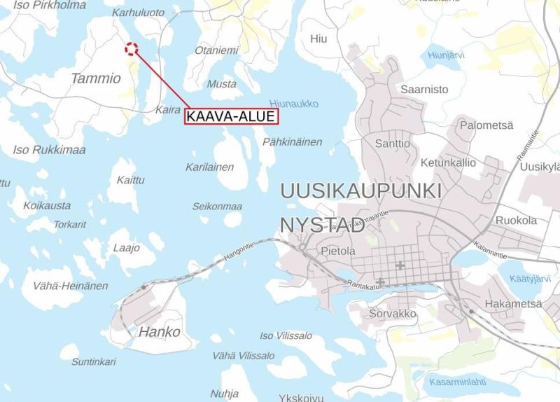 Kinnalan ranta-asemakaavan muutos 3, lähestymiskartta
