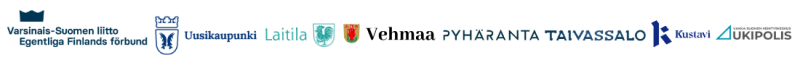 Logot: Varsinais-Suomen liitto, Uusikaupunki, Laitila, Pyhäranta, Vehmaa, Taivassalo ja Kustavi sekä Ukipolis