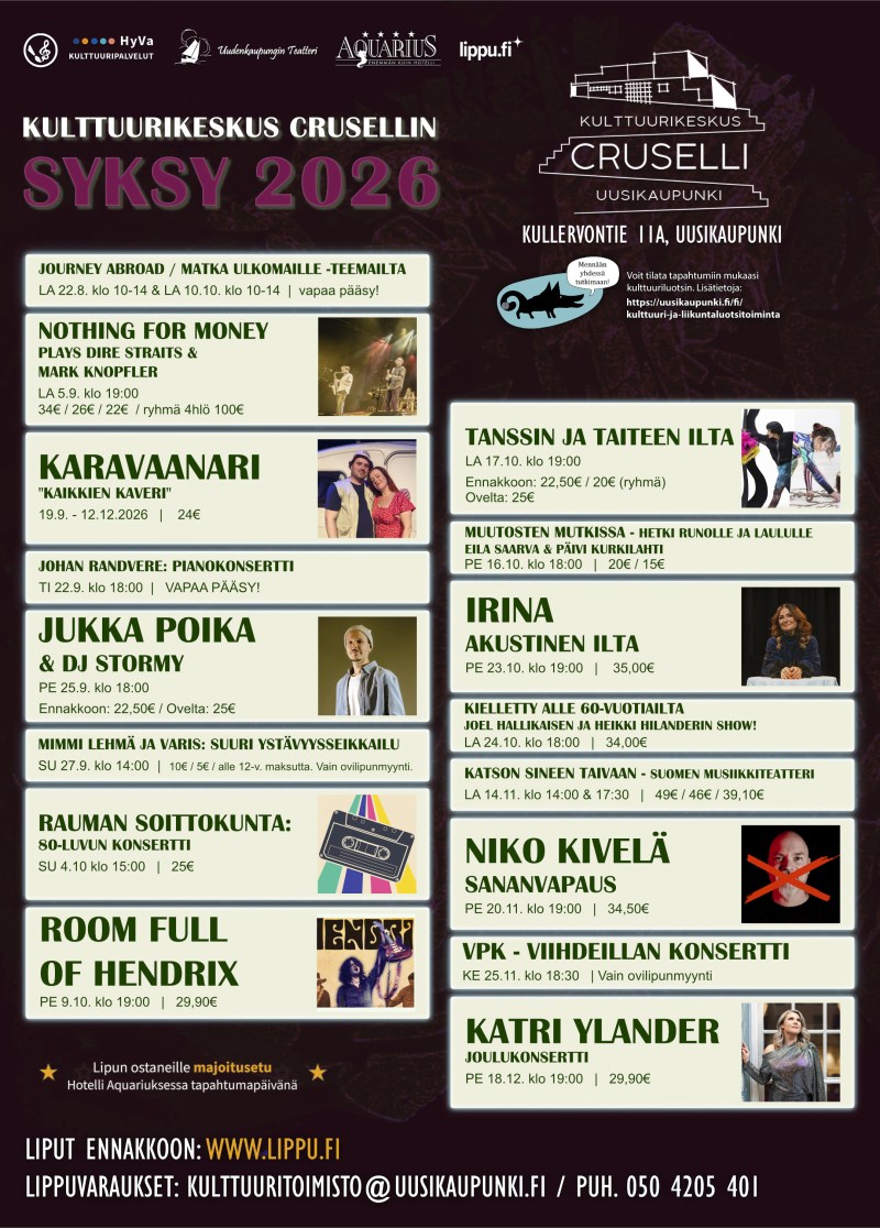 Kulttuurikeskus Crusellin ohjelmajuliste